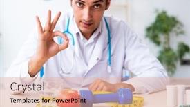  Presentation with sport - Presentation consisting of young-male-doctor-in-sport background and a lemonade colored foreground