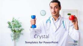  Presentation with sport - Cool new presentation design with young-male-doctor-in-sport backdrop and a sky blue colored foreground