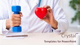  Presentation with sport - Audience pleasing slide set consisting of young-male-doctor-in-sport backdrop and a sky blue colored foreground