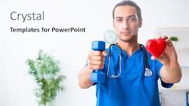  Presentation with sport - Beautiful slides featuring young-male-doctor-in-sport backdrop and a cool aqua colored foreground