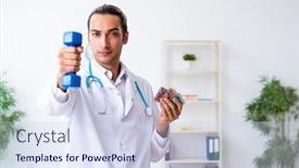  Presentation with sport - Colorful slide set enhanced with young-male-doctor-in-sport backdrop and a sky blue colored foreground