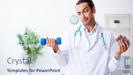  Presentation with sport - Slide deck enhanced with young-male-doctor-in-sport background and a sky blue colored foreground