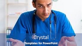  Presentation with sport - Presentation design with young-male-doctor-in-sport background and a  colored foreground