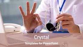  Presentation with telemedicine - Audience pleasing PPT layouts consisting of young male doctor in telemedicine backdrop and a coral colored foreground