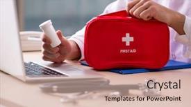  Presentation with telemedicine - Cool new theme with young male doctor in telemedicine backdrop and a soft green colored foreground