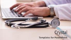  Presentation with telemedicine - Beautiful PPT theme featuring young male doctor in telemedicine backdrop and a lemonade colored foreground