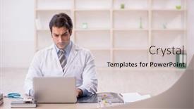  Presentation with telemedicine - Presentation theme enhanced with young-male-doctor-in-telemedicine background and a lemonade colored foreground