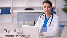  Presentation with telemedicine - Presentation with young-male-doctor-in-telemedicine background and a lemonade colored foreground