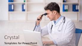  Presentation with telemedicine - Slide deck featuring young-male-doctor-in-telemedicine background and a lemonade colored foreground