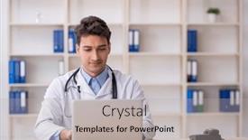  Presentation with telemedicine - Theme featuring young-male-doctor-in-telemedicine background and a light gray colored foreground