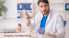  Presentation with telemedicine - PPT theme consisting of young-male-doctor-in-telemedicine background and a lemonade colored foreground