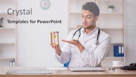  Presentation with time management - Presentation theme with young-male-doctor-in-time background and a white colored foreground