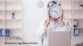  Presentation with time management - Slide deck consisting of young-male-doctor-in-time background and a  colored foreground