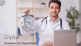  Presentation with time management - Presentation having young-male-doctor-in-time background and a  colored foreground