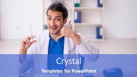  Presentation with vaccination - Presentation theme enhanced with young-male-doctor-in-vaccination background and a cobalt blue colored foreground