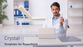  Presentation with wheel - Slide deck enhanced with young-male-doctor-in-wheel background and a  colored foreground