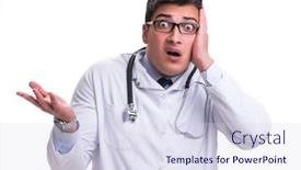  Presentation with brown sugar isolated on white - Colorful slide deck enhanced with young-male-doctor-isolated backdrop and a sky blue colored foreground