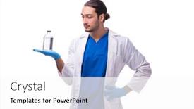  Presentation with doctor cartoon - Cool new theme with young-male-doctor-isolated backdrop and a white colored foreground