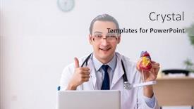  Presentation with cardiologist - Slide deck with young-male-doctor-lecturer-cardiologist background and a white colored foreground