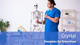  Presentation with rural doctor - Beautiful theme featuring young-male-doctor-lecturer-demonstrating backdrop and a cobalt blue colored foreground