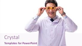  Presentation with ophthalmologist - Presentation consisting of young-male-doctor-ophthalmologist-isolated background and a lemonade colored foreground