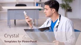  Presentation with radiologist - Presentation theme having young-male-doctor-radiologist-sitting background and a lemonade colored foreground