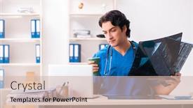  Presentation with radiologist - Theme with young-male-doctor-radiologist-working background and a soft green colored foreground