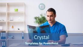  Presentation with radiologist - PPT theme enhanced with young-male-doctor-radiologist-working background and a ocean colored foreground