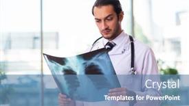  Presentation with radiologist - Theme with young-male-doctor-radiologist-working background and a teal colored foreground