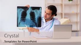  Presentation with radiologist - Beautiful slide deck featuring young-male-doctor-radiologist-working backdrop and a lemonade colored foreground