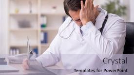  Presentation with radiologist - Slide deck enhanced with young-male-doctor-radiologist-working background and a light blue colored foreground