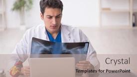  Presentation with radiologist - Presentation featuring young-male-doctor-radiologist-working background and a mint green colored foreground