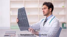  Presentation with radiologist - Slides with young-male-doctor-radiologist-working background and a light blue colored foreground