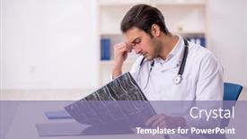  Presentation with radiologist - Slides consisting of young-male-doctor-radiologist-working background and a coral colored foreground