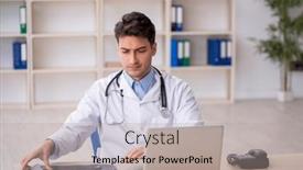  Presentation with radiologist - Slide set consisting of young-male-doctor-radiologist-working background and a mint green colored foreground