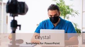  Presentation with blog - Amazing presentation design having young-male-doctor-recording-video backdrop and a soft green colored foreground