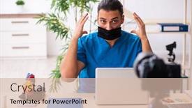  Presentation with blog - Presentation theme featuring young-male-doctor-recording-video background and a lemonade colored foreground