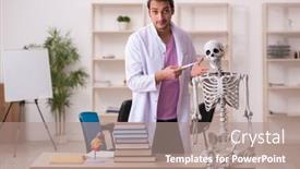  Presentation with student - Amazing presentation design having young-male-doctor-student-studying backdrop and a coral colored foreground