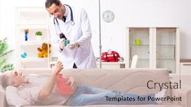  Presentation with old young - Slide deck consisting of young-male-doctor-visiting-old background and a soft green colored foreground