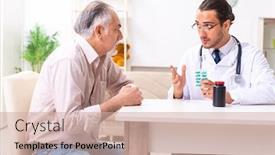  Presentation with old young - Slide deck enhanced with young-male-doctor-visiting-old background and a soft green colored foreground