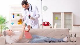  Presentation with old young - Amazing slides having young-male-doctor-visiting-old backdrop and a mint green colored foreground