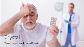  Presentation with old young - Beautiful slide set featuring young-male-doctor-visiting-old backdrop and a lemonade colored foreground