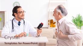  Presentation with old young - Presentation design enhanced with young-male-doctor-visiting-old and a lemonade colored foreground