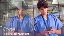  Presentation with modern building - Audience pleasing PPT layouts consisting of young-male-doctor-wearing-scrubs backdrop and a ocean colored foreground