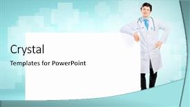  Presentation with action plan way forward text - Theme having young male doctor with blank background and a  colored foreground