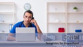  Presentation with clinic - Cool new presentation with young-male-doctor-working backdrop and a seafoam green colored foreground