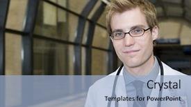  Presentation with character - PPT layouts featuring young male doctor background and a light blue colored foreground