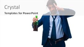  Presentation with alcoholic - Cool new presentation with young-male-employee-alcoholic-isolated backdrop and a white colored foreground