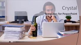  Presentation with drinking alcohol - Presentation design with young-male-employee-drinking-alcohol background and a lemonade colored foreground