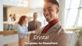  Presentation with people enjoying - Amazing presentation design having young-male-employee-enjoying backdrop and a tawny brown colored foreground